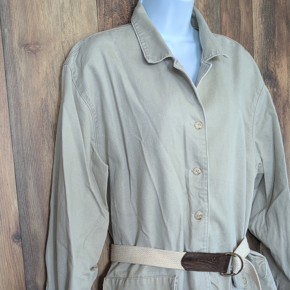Gotcha Covered Tan Utility Jacket with Belt L                   F183 - Picture 2 of 7